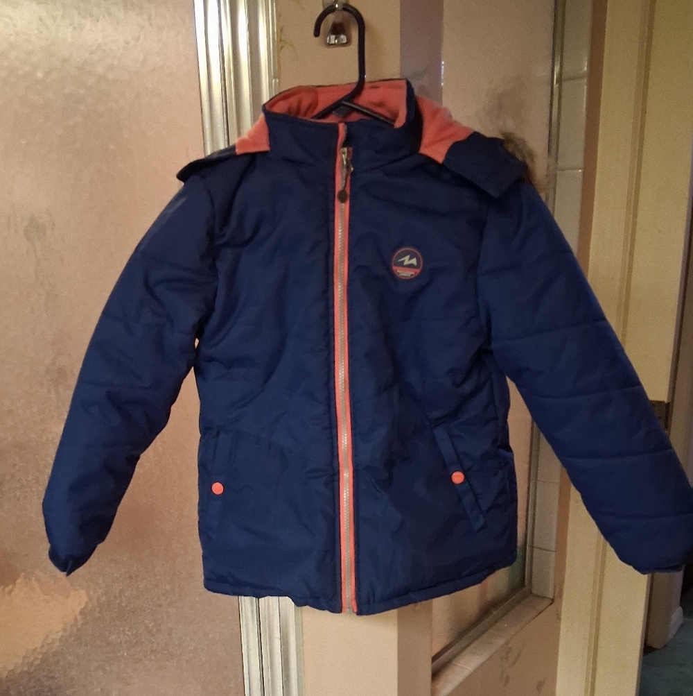 PINK Platinum Advance Jacket Kids Medium Navy Pink Hooded